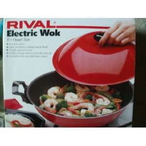 Rival Electric Wok Model 5212 Red 4.5 Quart  Kitchen 