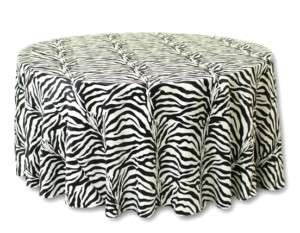 Pack of 120 Round Flocking Zebra Wedding Tablecloths  