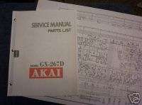 AKAI GX 267D Reel to Reel Service Manual pdf. On CD ROM  