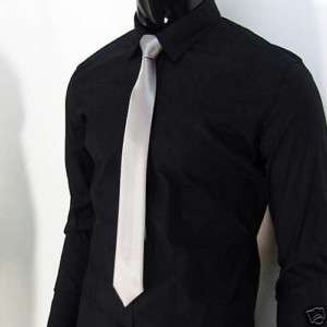 Gray Solid 2.2Inches Slim Necktie Narrow Skinny Tie  