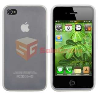   White Soft Silicone Gel Case Skin Cover For Apple iPhone 4 4S 4th Gen