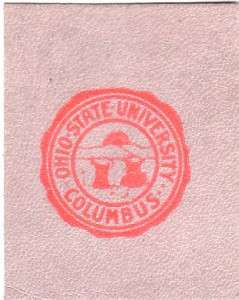 1910 Tobacco Cigarette Leather Ohio State University Red Seal 