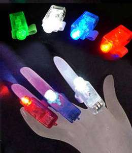 1000x Mix Led Party Laser Finger Light Beam Torch Ring ★D3  