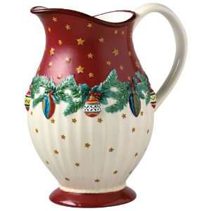   Garland Hand Painted and Sculpted 4 Quart Pitcher