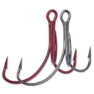  VMC 5536 Sure Set Treble Hooks Color Tin Red (TR); Size 