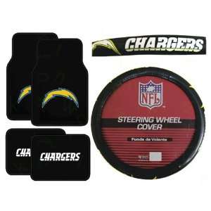  A Set of 4 Universal Fit NFL Plush Carpet Floor Mats and a 