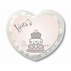  Favors Soft White Wedding Cake Design Personalized Heart Shaped 