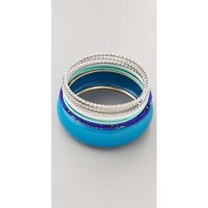  Adia Kibur Blue & Silver Bangle Set Jewelry