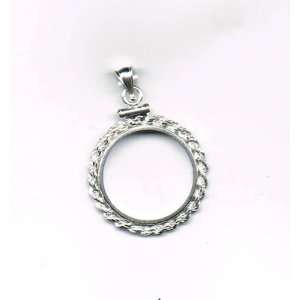  Silver Eagle Dollar Sterling Silver Rope Bezel (Mounting 