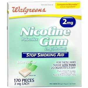   Nicotine Gum 2 mg, Mint, 170 ea Health 