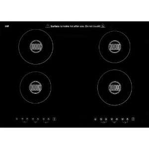   cooktop with four zones and Black Ceran(TM) smooth top finish