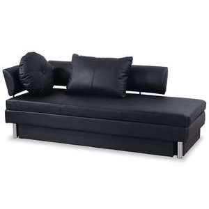   Black Leatherette Queen Size Sofa Bed by At Home USA