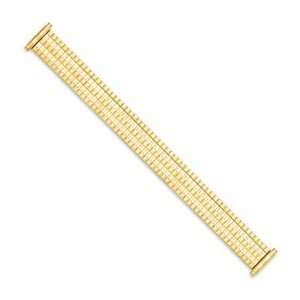   12 16mm Gld tone ThinFlexo Satin/Mirror Expansion Watch Band Jewelry
