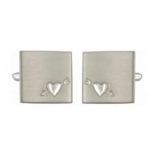  Heart & Arrow Large Square Cufflinks Jewelry