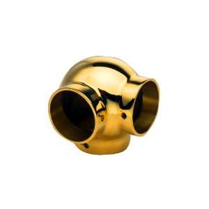  Polished Brass Ball Side Outlet Ell, 1 1/2inch Tubing 
