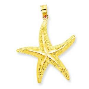  14k Diamond Cut Starfish Pendant Jewelry