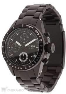 New Fossil Mens Black Steel Chronograph Watch CH2643  