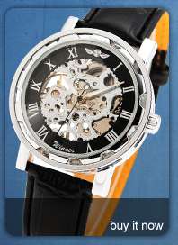 B10 Automatic Mechanical Analog Leather Men Sport Wrist Watch Time THU
