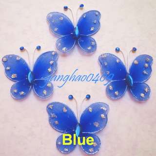 50pcs BLUE Stocking Butterfly Wedding Decorations 5cm  