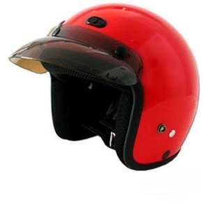  DOT RED 3/4 Motorcycle Helmet. Three Quarter Helmet 