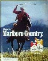1981 Marlboro Man Cowboy/Western Horse Roping Art AD  
