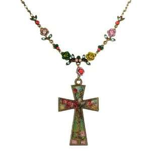  Victorian Style Michal Negrin Irresistible Cross Medallion Necklace 