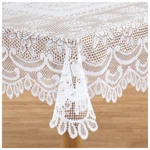  White Rose Lace Tablecloth 72 Inch Round