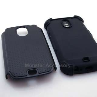 Black X Shield Dual Layer Hard Case Gel Cover Samsung Galaxy Nexus 