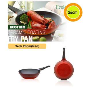   24cm fry pan green 28cm fry pan orange 26cm wok red glass lids 26cm