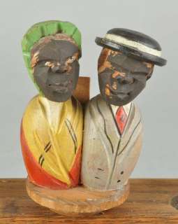 Anri Italy Carved Wood KISSING COUPLE Bottle Stopper  