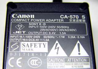   570S 570K 570A 570B AC Power Adapter Charger Canon ZR MV MVX DC Series