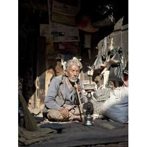  Old Man with Pipe, Bhaktapur, Kathmandu Valley, Nepal 