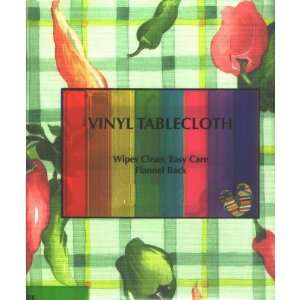 Vinyl Tablecloth with Flannel Back 52 x 52 Square Pepper