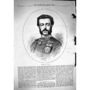  1871 Antique Portrait King Elect Spain War Medals