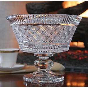 Waterford Historian Georgian Strawberry Cut 9.5 Crystal Footed Bowl 