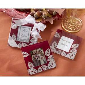 Wedding Favors Fall Impressions Glass Photo Coasters  Set of 2