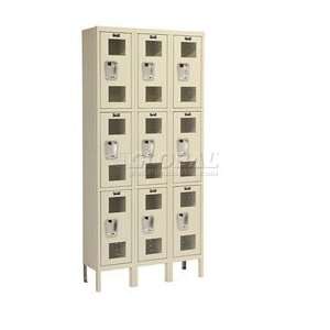  Hallowell Safety View Three Wide Triple Tier Lockers 