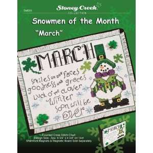  Snowmen of the Month March   Cross Stitch Pattern Arts 